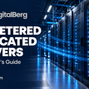 DigitalBerg unmetered dedicated servers UK buyer guide with illuminated server racks.